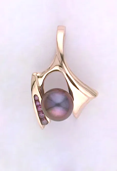 Madelyn Aubergine Pearl Necklace by Sharon Teaman — view 1