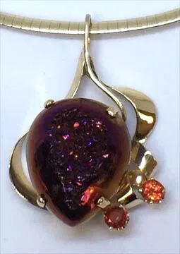Mariah Aubergine Drusy Pendant by Sharon Teaman — view 1
