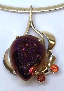 Mariah Aubergine Drusy Pendant by Sharon Teaman