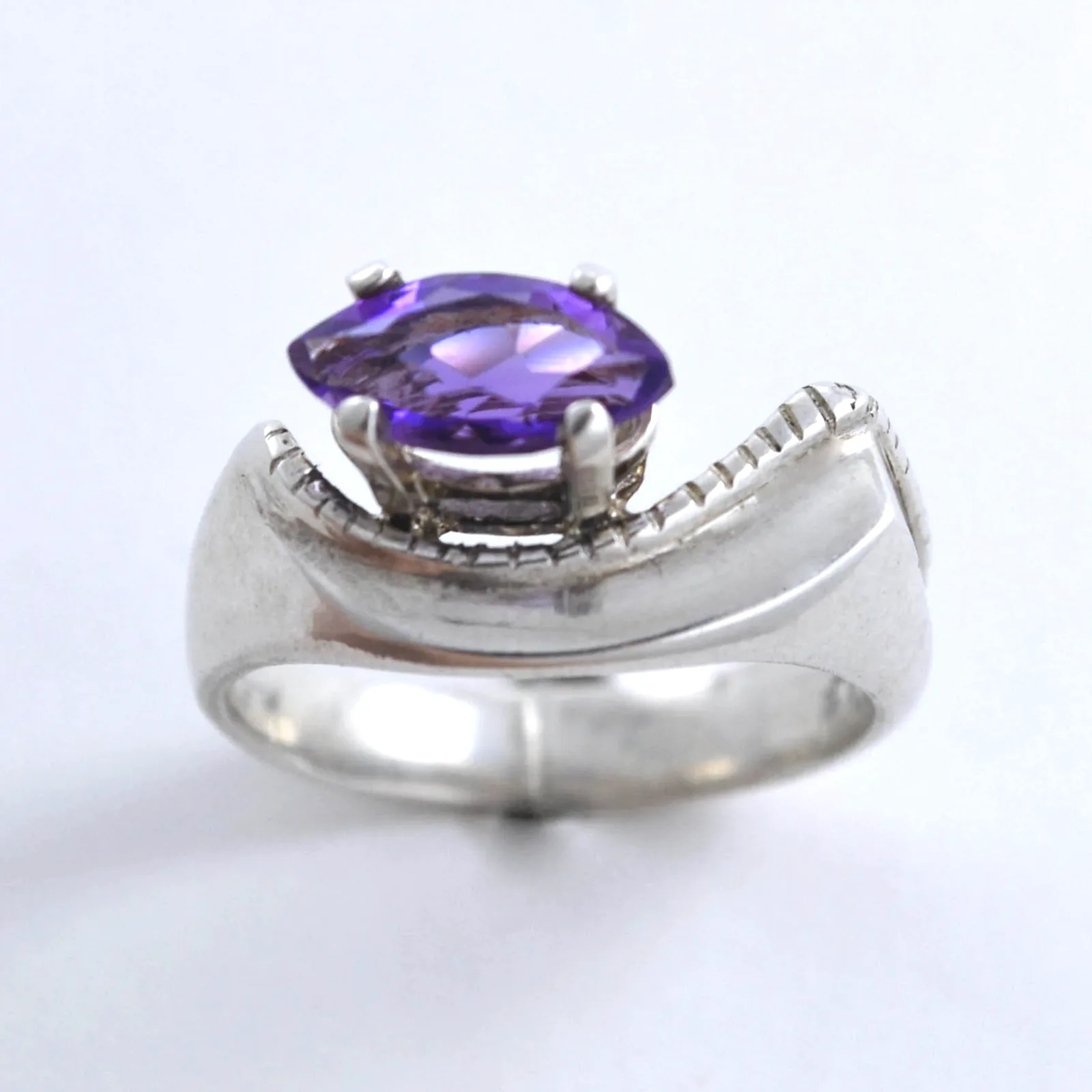 Marquis Amethyst Ring by Sharon Teaman — view 2