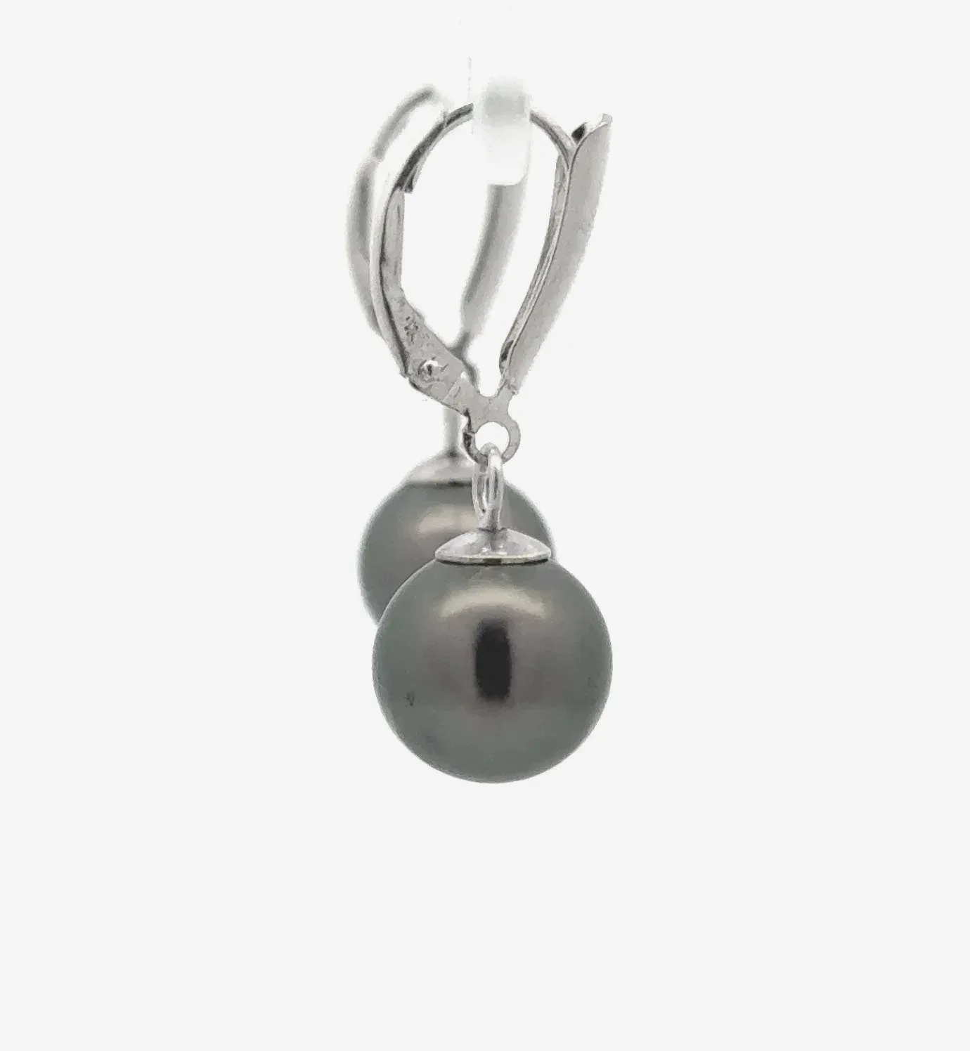 Matching 12.0mm Tahitian Pearls Dangle Earrings - Sterling Silver by Sharon Teaman — view 2