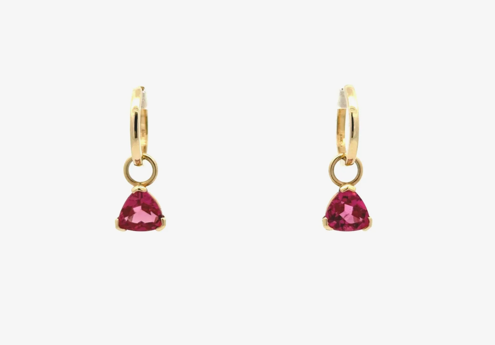 Matching Hot Pink Tourmaline Dangles - Featured on 14K Yellow gold Huggies (Priced Separately) by Sharon Teaman — view 1