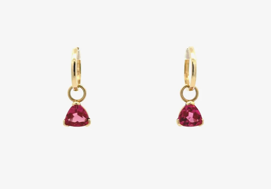 Matching Hot Pink Tourmaline Dangles - Featured on 14K Yellow gold Huggies (Priced Separately) by Sharon Teaman