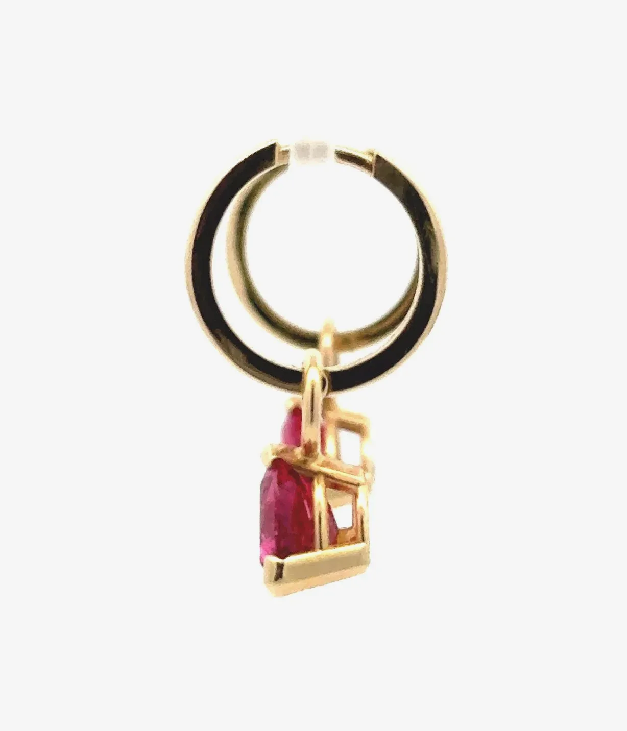 Matching Hot Pink Tourmaline Dangles - Featured on 14K Yellow gold Huggies (Priced Separately) by Sharon Teaman — view 2
