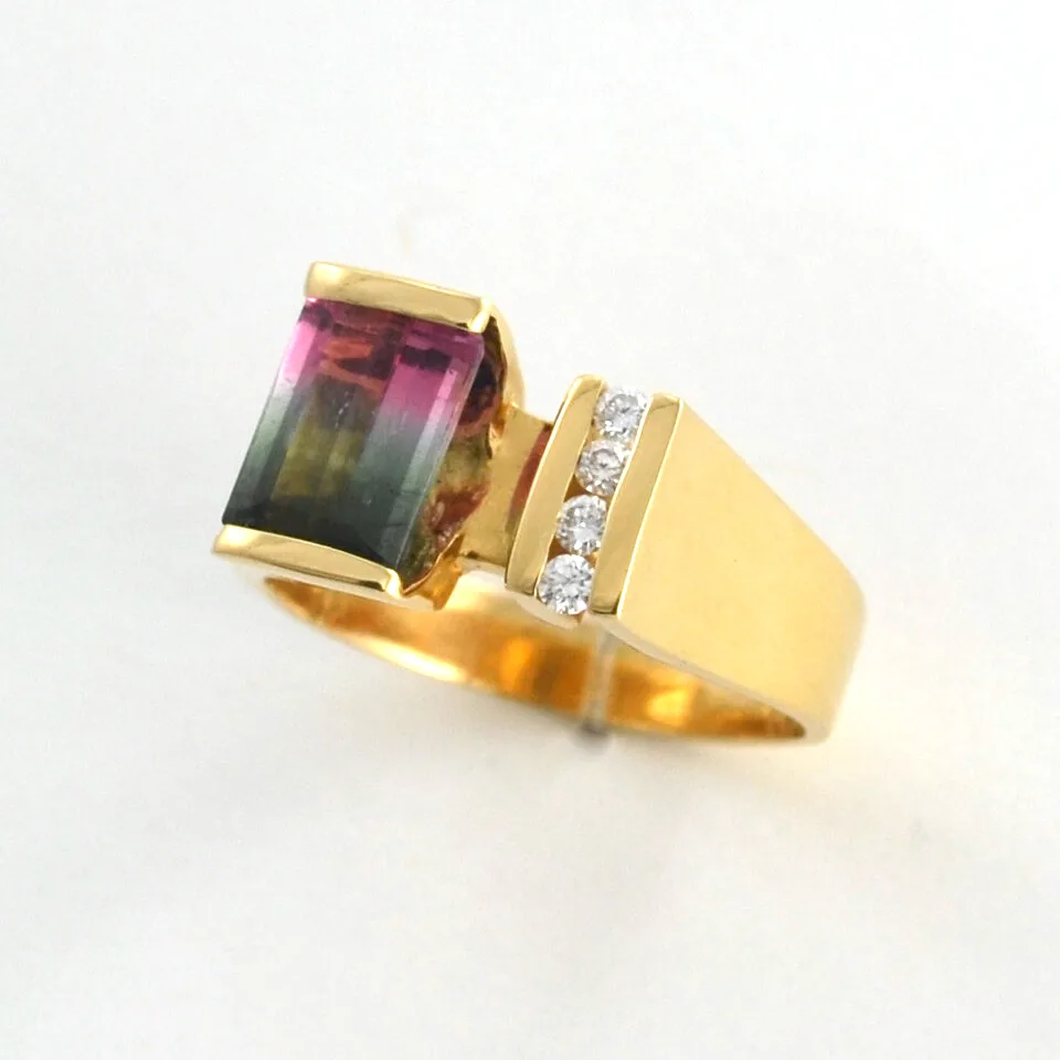 Melanie Watermelon Tourmaline Ring by Sharon Teaman — view 2
