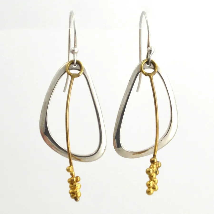 Mod Floral Mixed Metal Earrings by Sharon Teaman