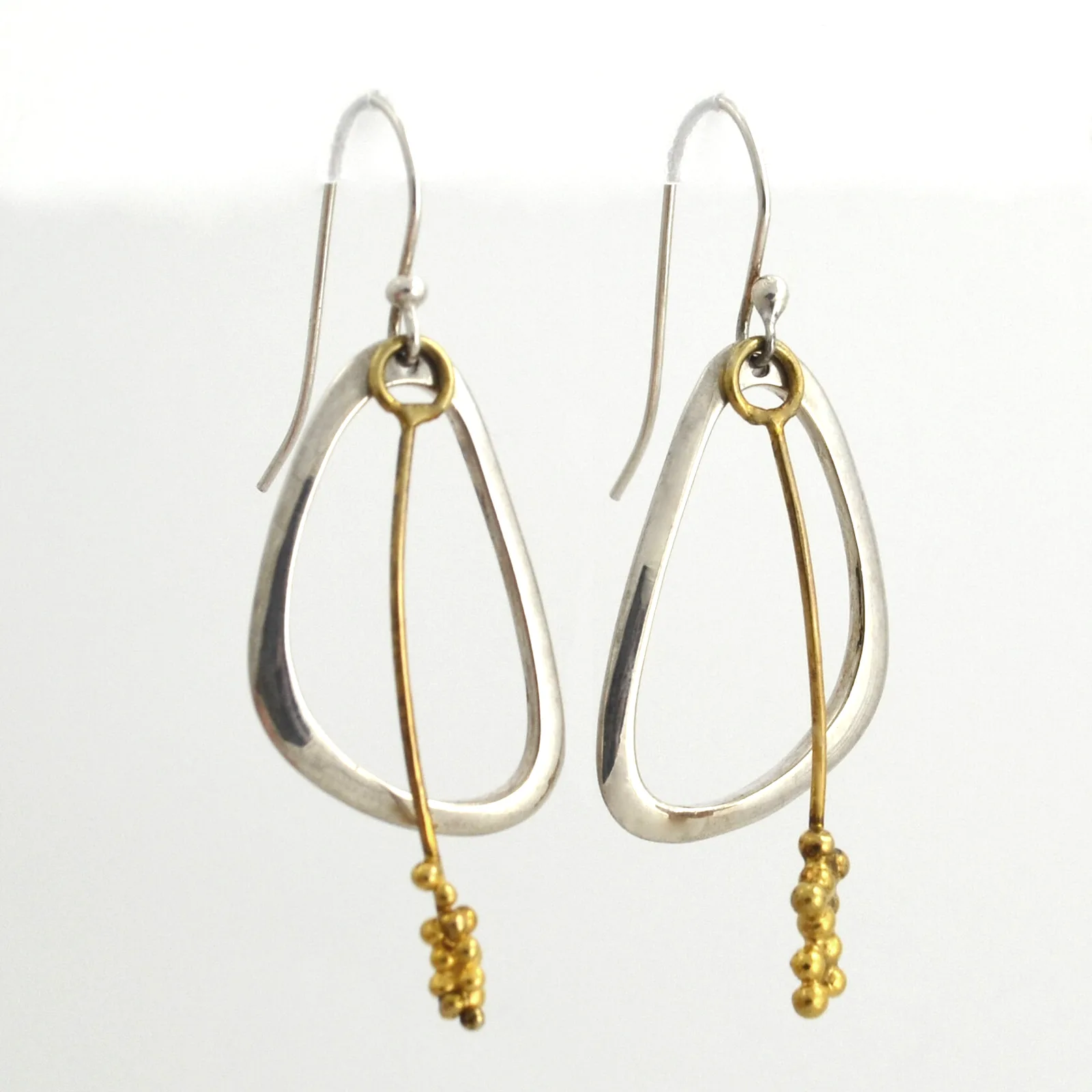 Mod Floral Mixed Metal Earrings by Sharon Teaman — view 2