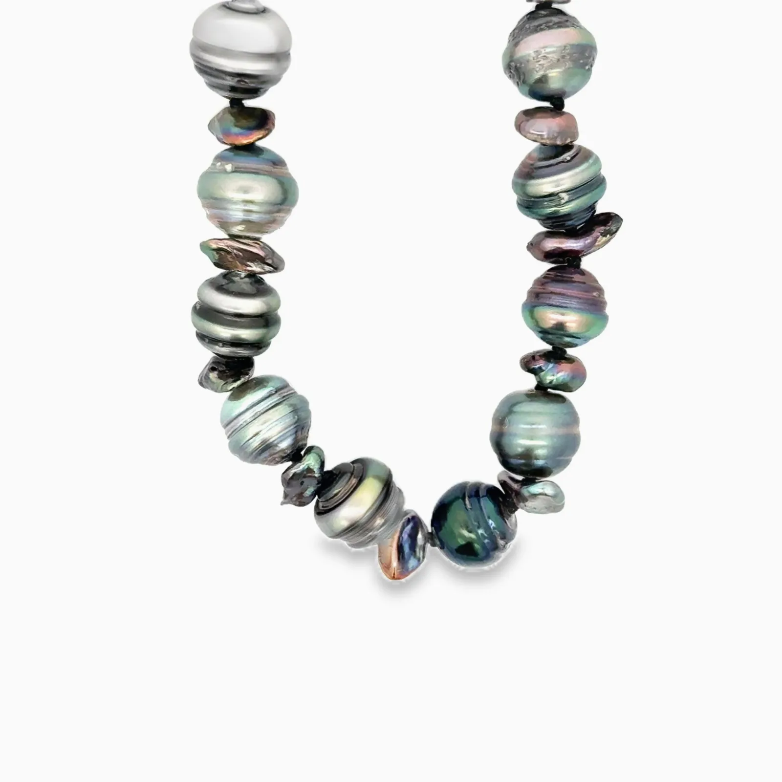 Multi Circles Tahitian Round, Baroque Pearls with Pearls 20 inch strand by Sharon Teaman — view 2