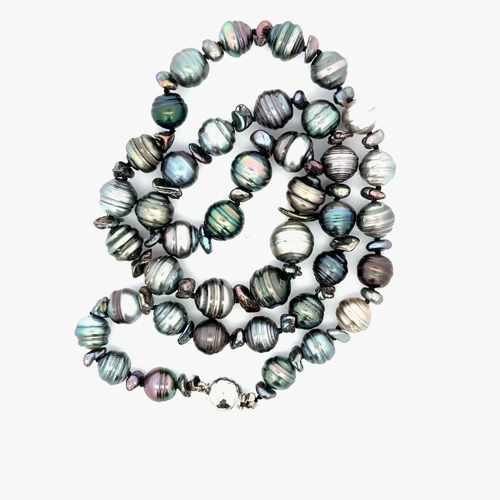 Multi Circles Tahitian Round, Baroque Pearls with Pearls 20 inch strand by Sharon Teaman — view 4