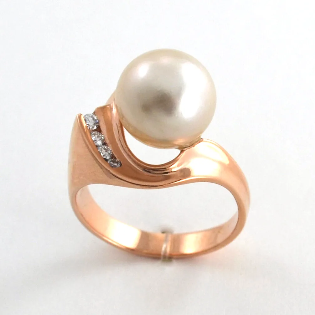 Natural Pink Tahitian Pearl Rose Gold Ring by Sharon Teaman — view 2