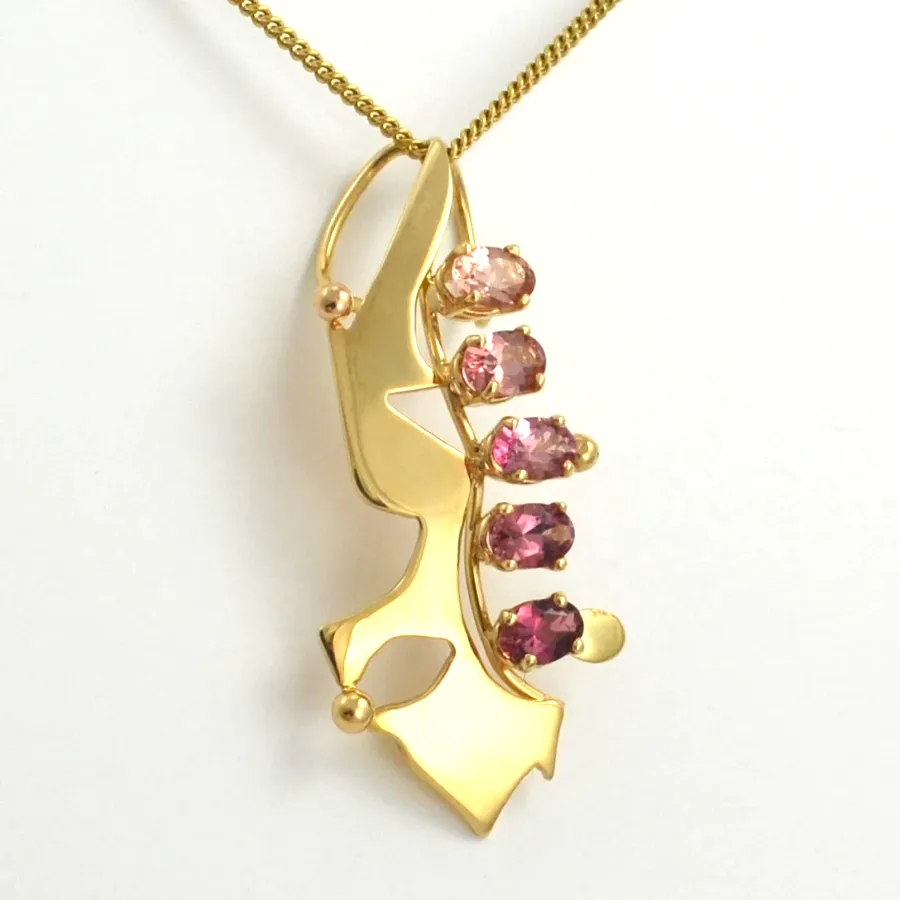 Ombre Peach Tourmaline Pendant by Sharon Teaman