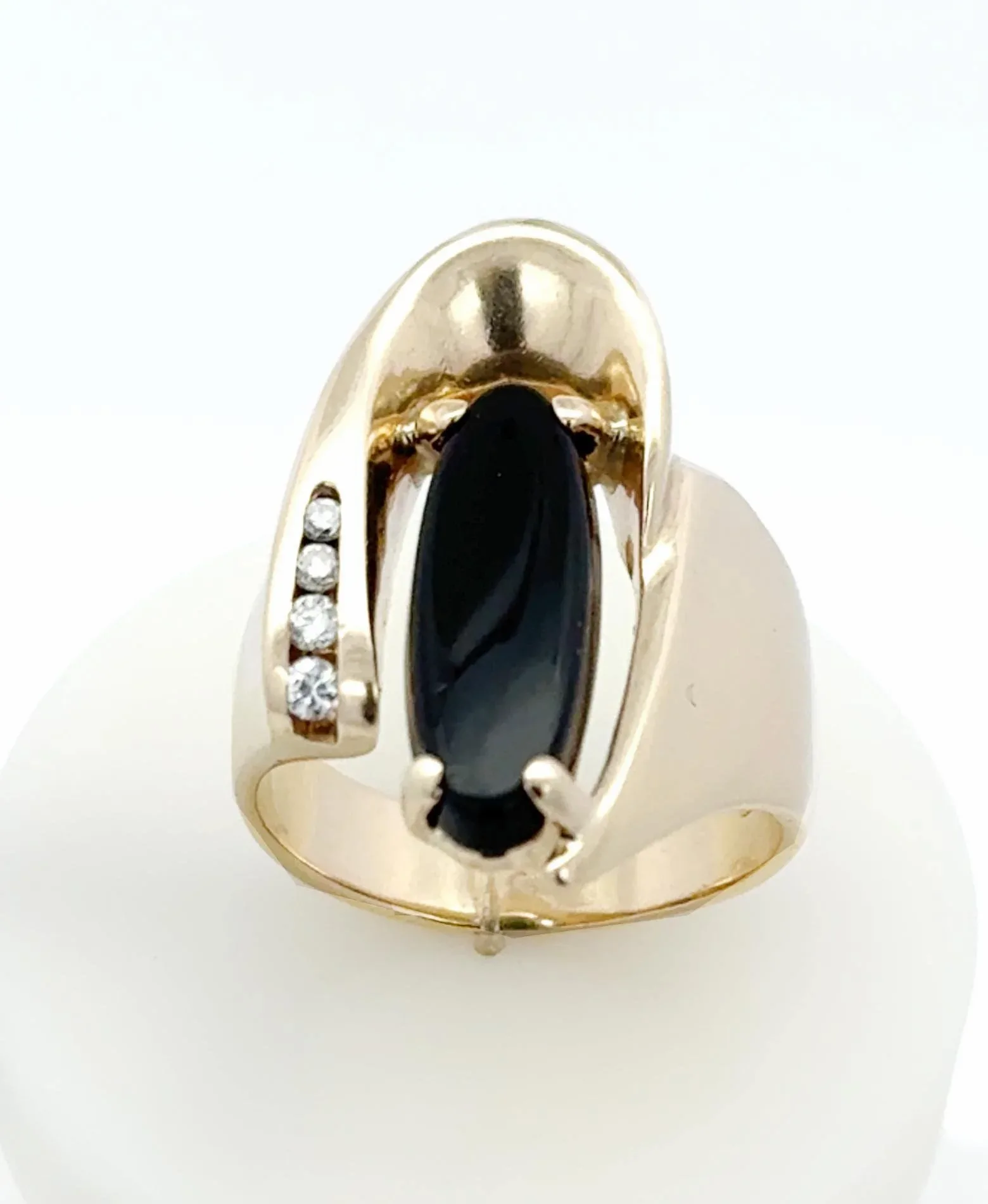 Onyx 212 14K Reverse Onyx Ring by Sharon Teaman — view 2