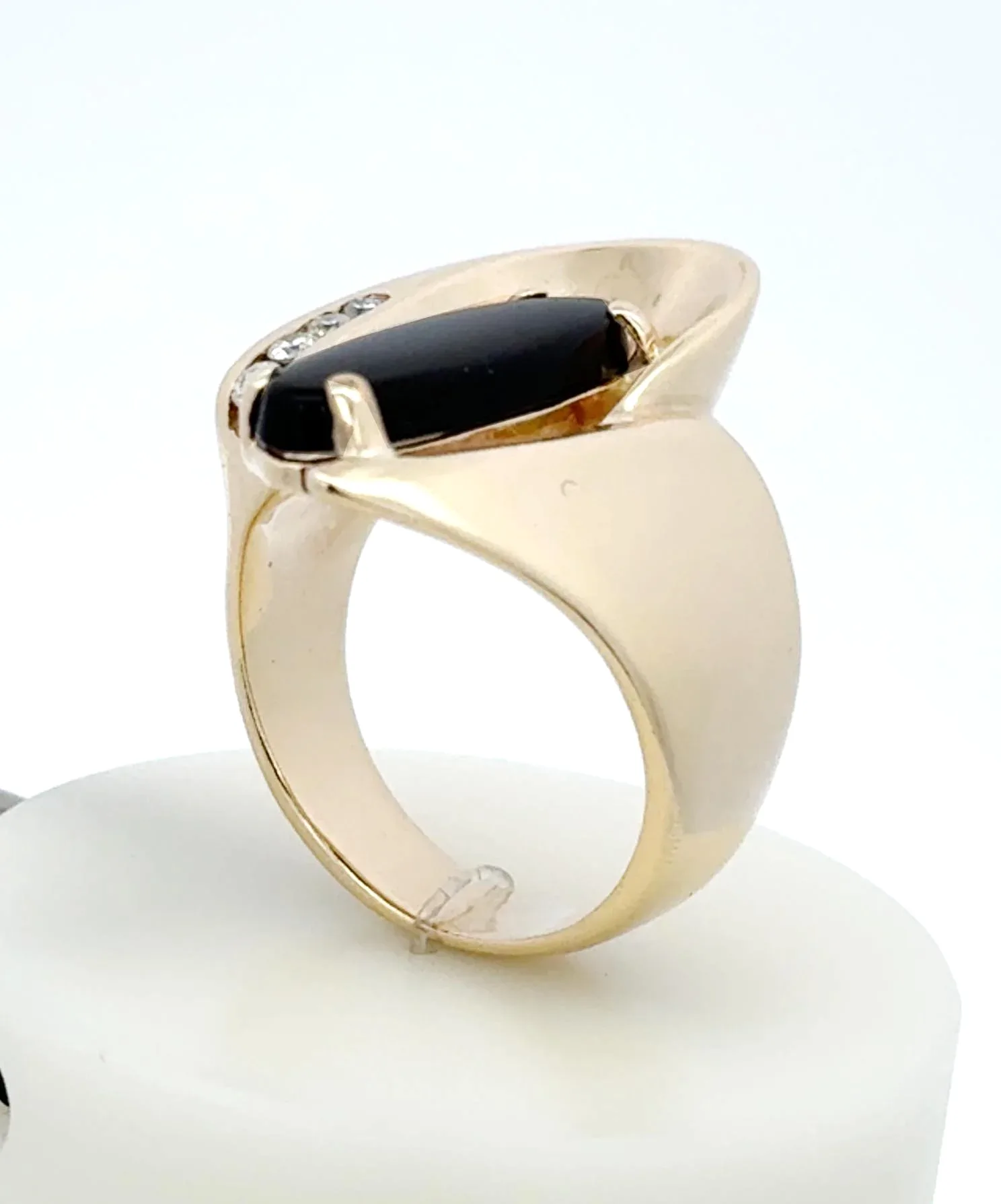 Onyx 212 14K Reverse Onyx Ring by Sharon Teaman — view 3