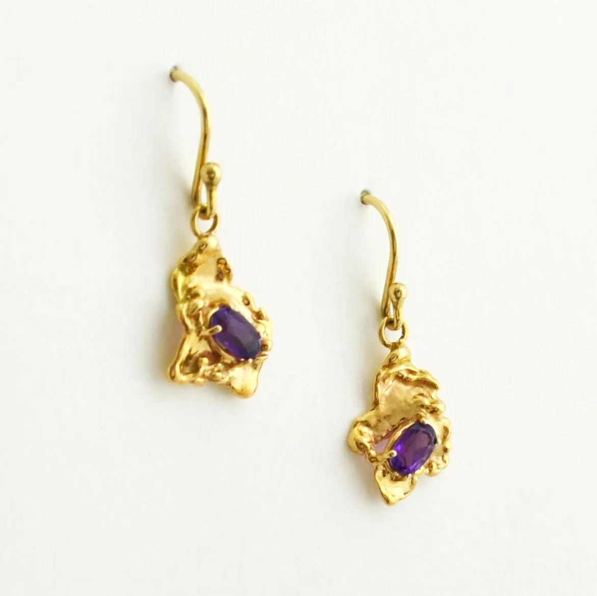 Organic Amethyst Earrings by Sharon Teaman — view 2