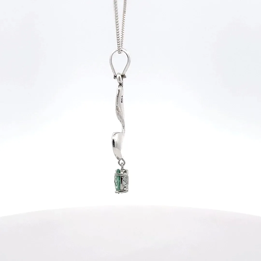 Paraiba Spinel Checkboard Squiggle Pendant by Sharon Teaman — view 3