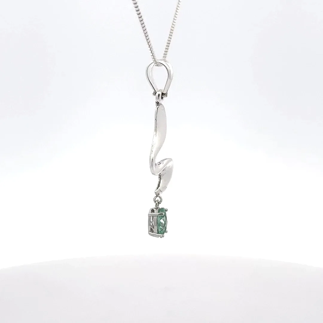 Paraiba Spinel Checkboard Squiggle Pendant by Sharon Teaman — view 4