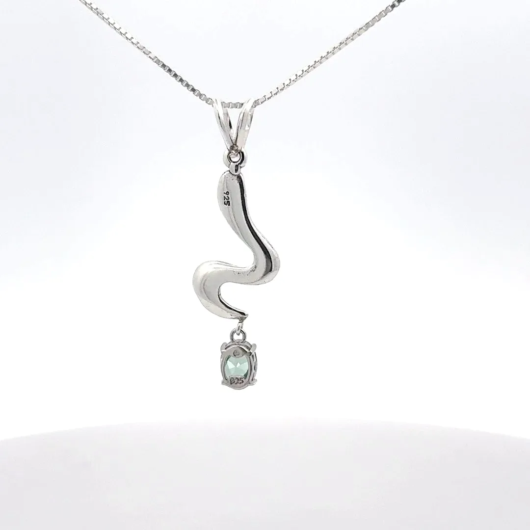 Paraiba Spinel Checkboard Squiggle Pendant by Sharon Teaman — view 5