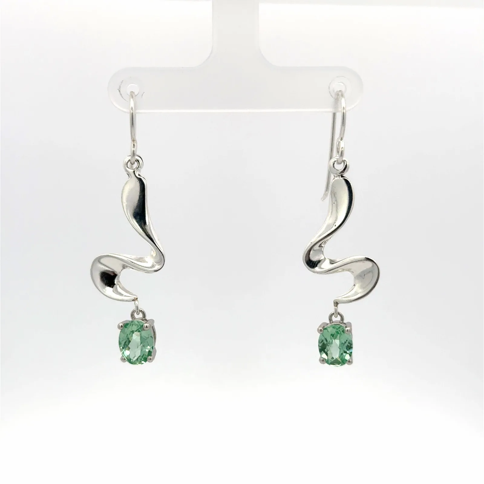 Paraiba Spinel Spiral Earrings by Sharon Teaman — view 1
