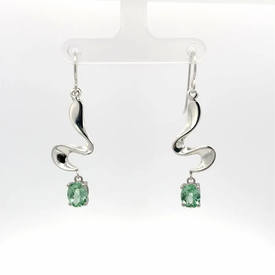 Paraiba Spinel Spiral Earrings by Sharon Teaman