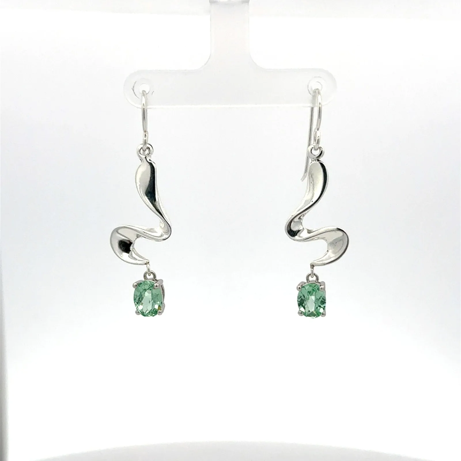 Paraiba Spinel Spiral Earrings by Sharon Teaman — view 3