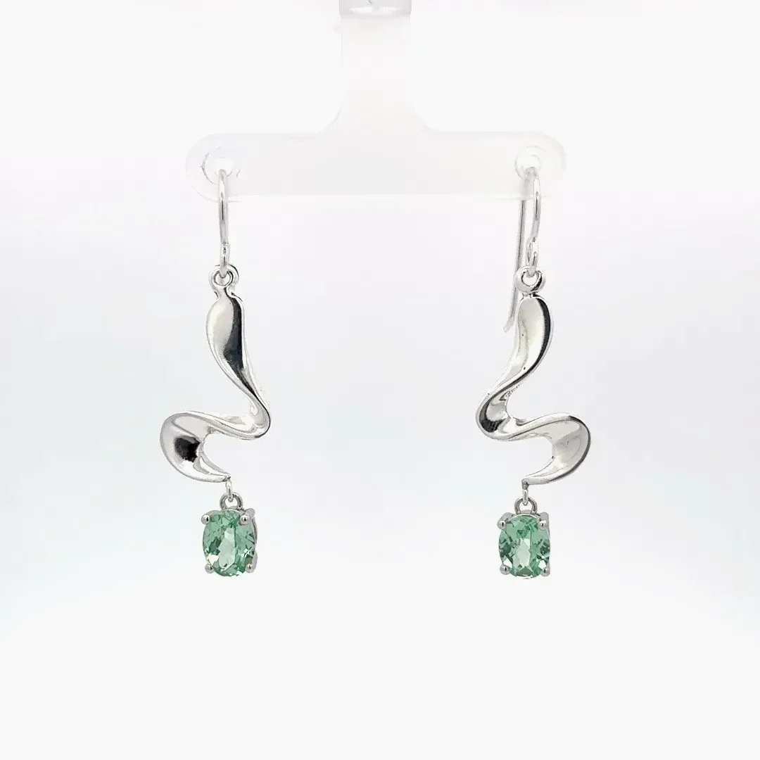 Paraiba Spinel Spiral Earrings by Sharon Teaman — view 6