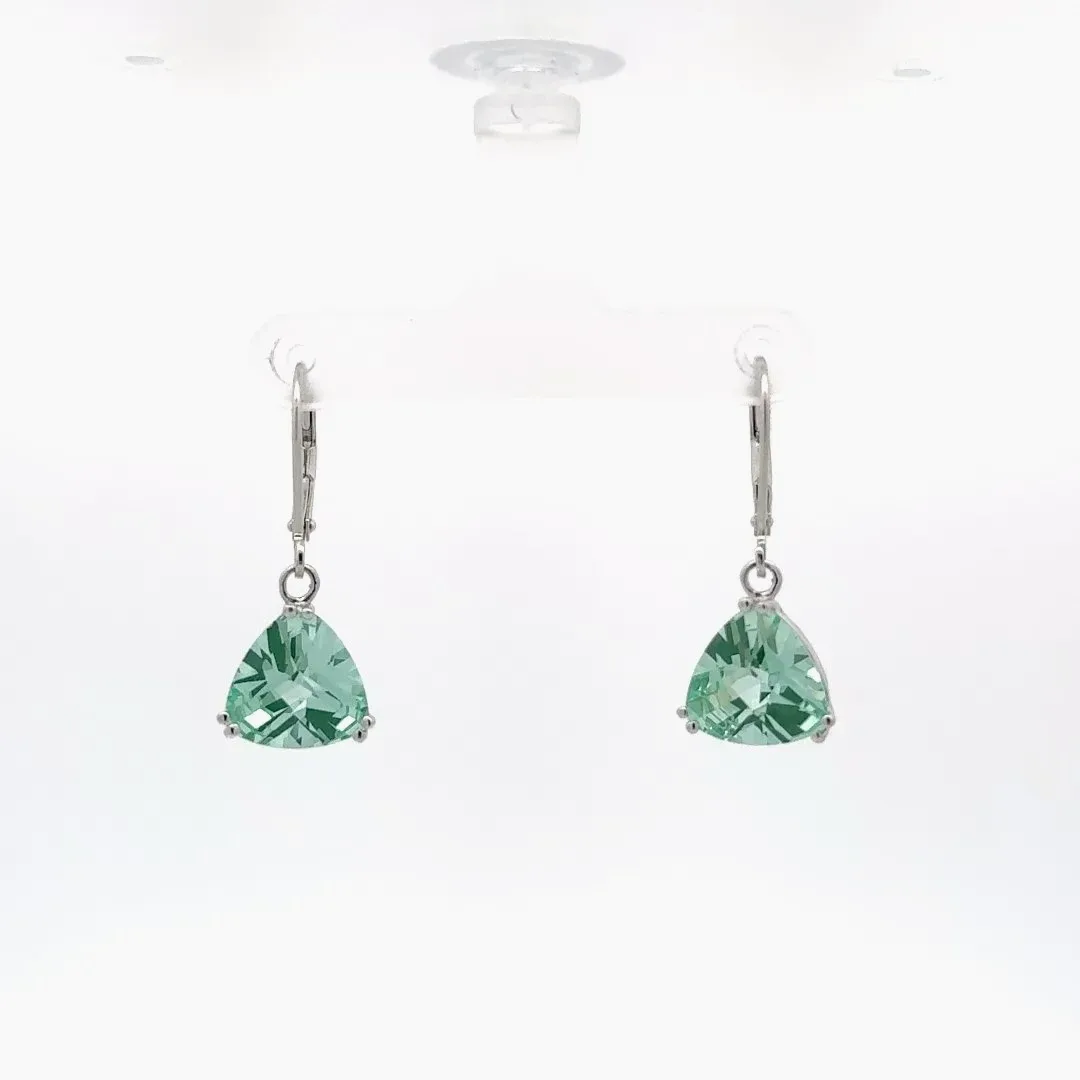Paraiba Trillion Cut Checkerboard Earrings by Sharon Teaman — view 1