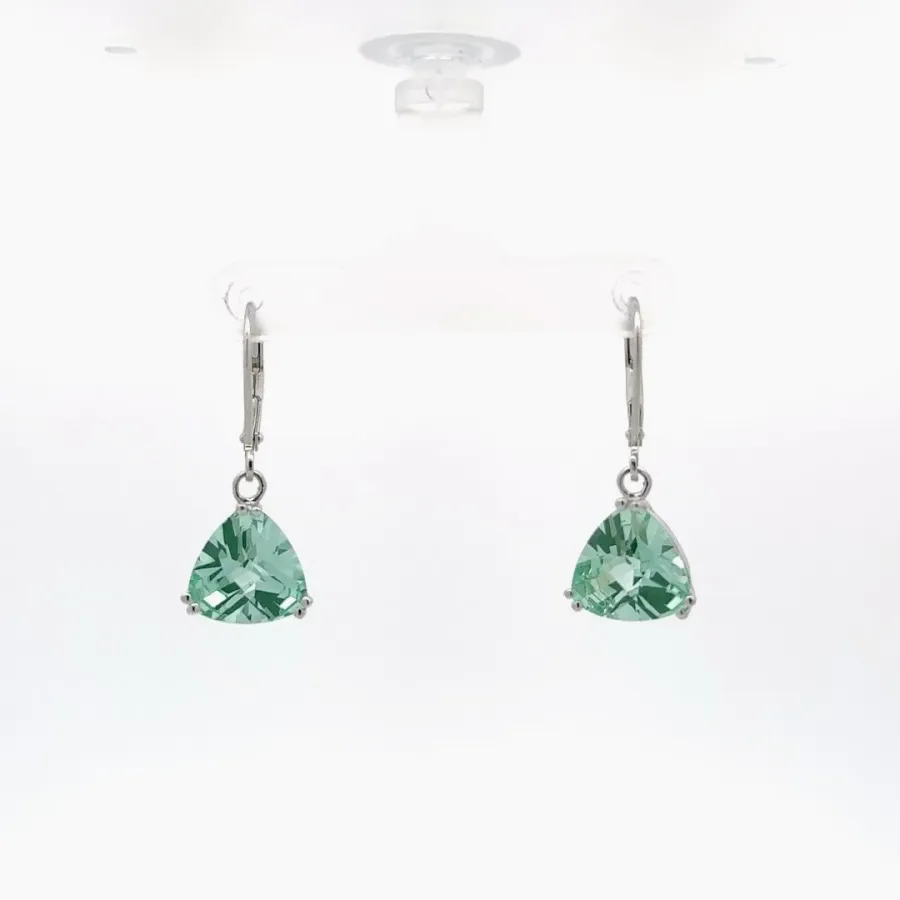 Paraiba Trillion Cut Checkerboard Earrings by Sharon Teaman