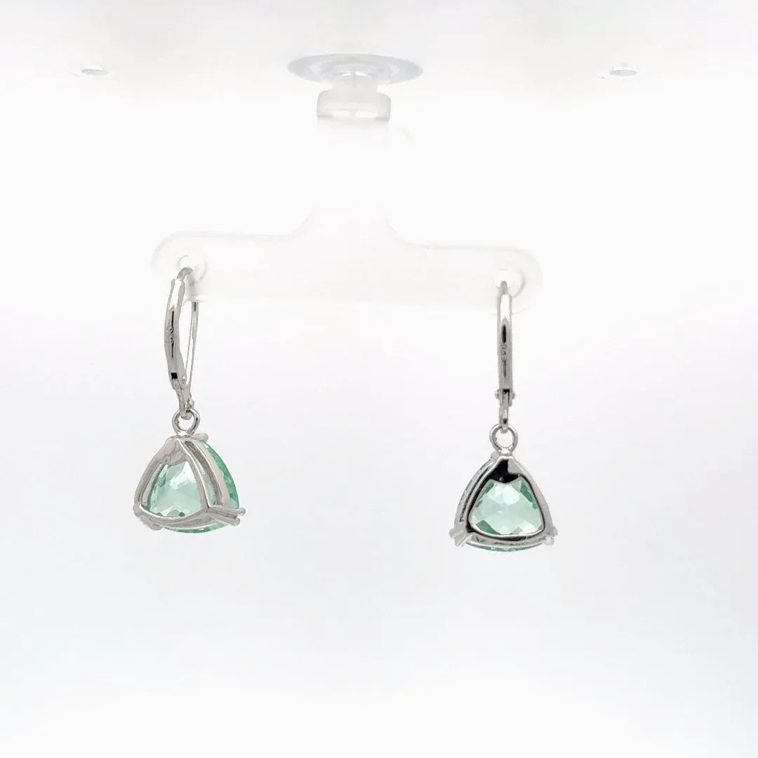 Paraiba Trillion Cut Checkerboard Earrings by Sharon Teaman — view 2