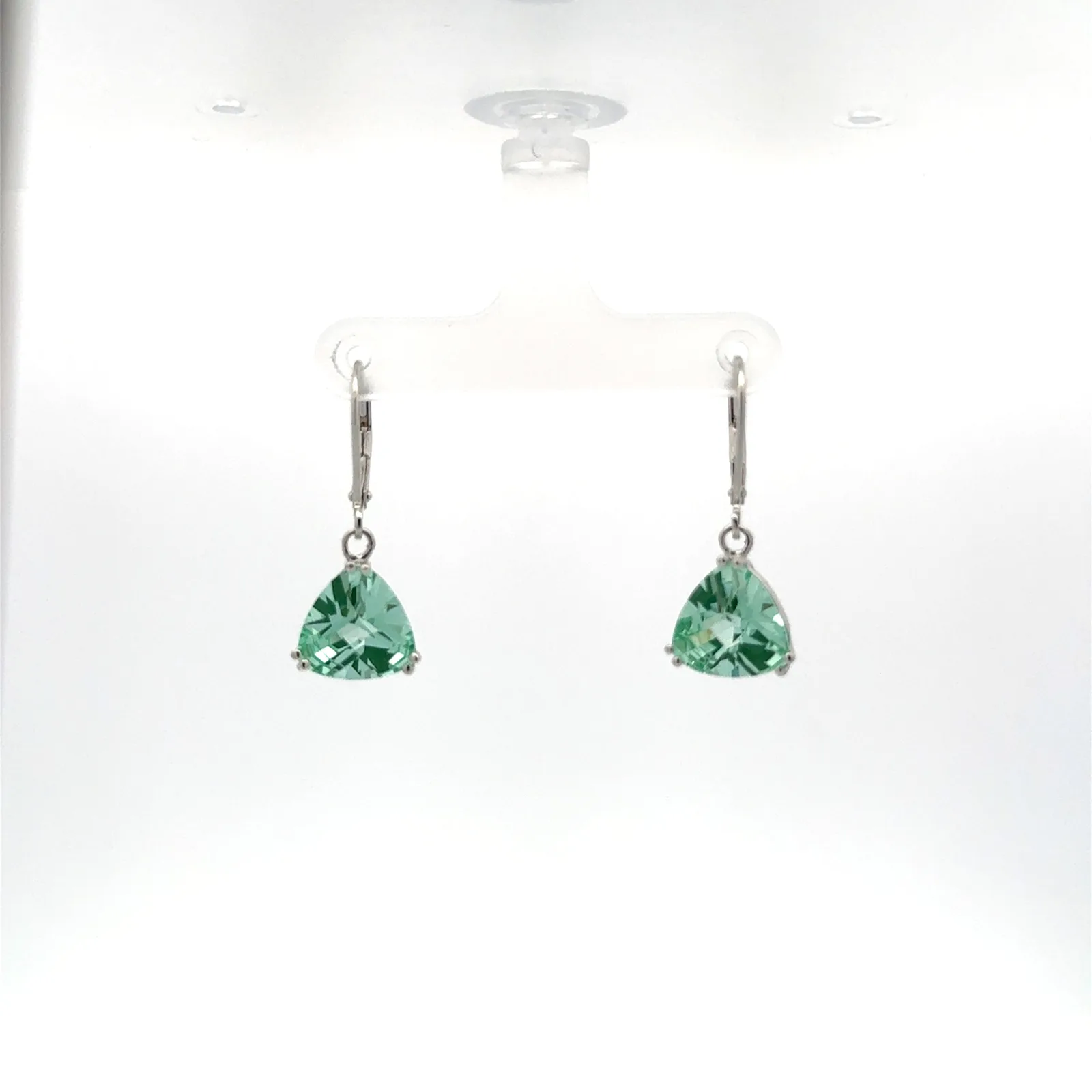 Paraiba Trillion Cut Checkerboard Earrings by Sharon Teaman — view 3