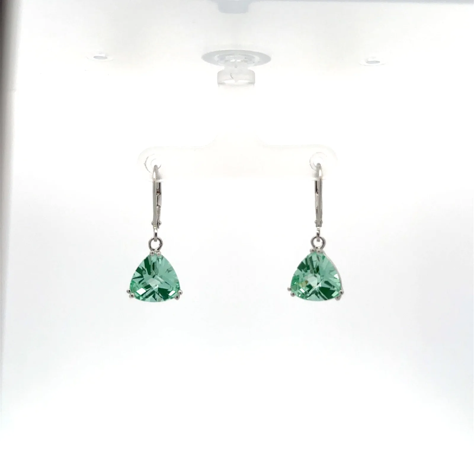 Paraiba Trillion Cut Checkerboard Earrings by Sharon Teaman — view 4