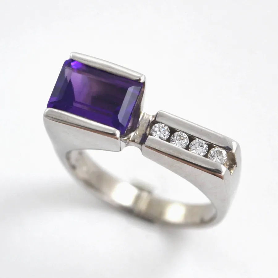 Parallel Amethyst Ring by Sharon Teaman