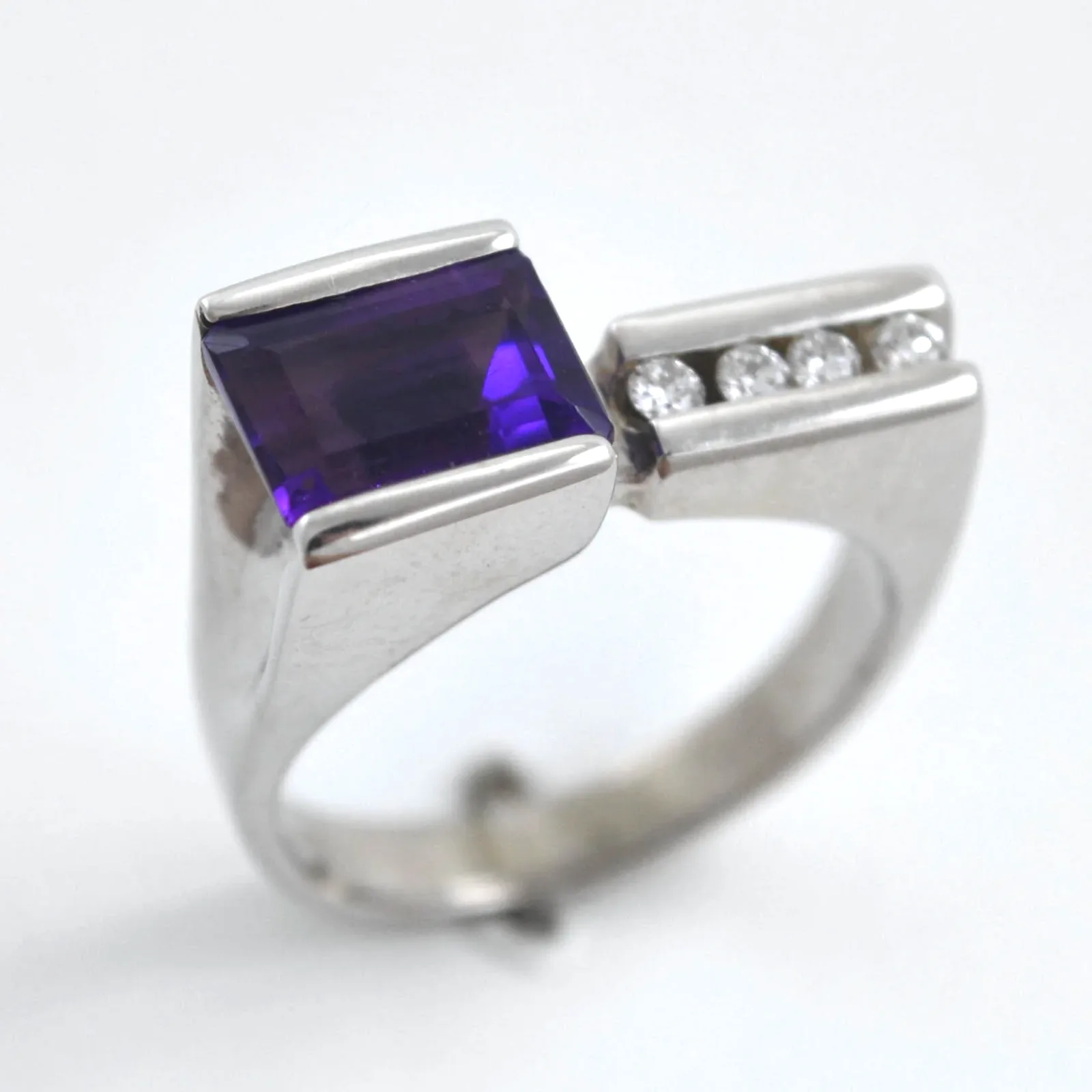 Parallel Amethyst Ring by Sharon Teaman — view 2
