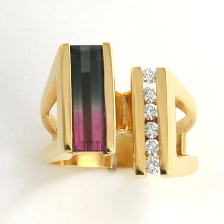 Parallel Bar Set Watermelon Ring by Sharon Teaman — view 1