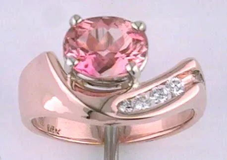 Patricia Oval Peach Tourmaline Ring by Sharon Teaman