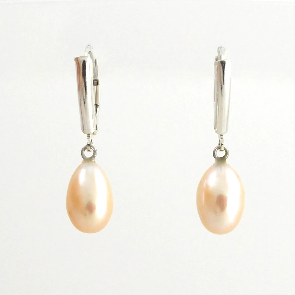 Pch Freshwater Peach Pearl Earrings by Sharon Teaman — view 1
