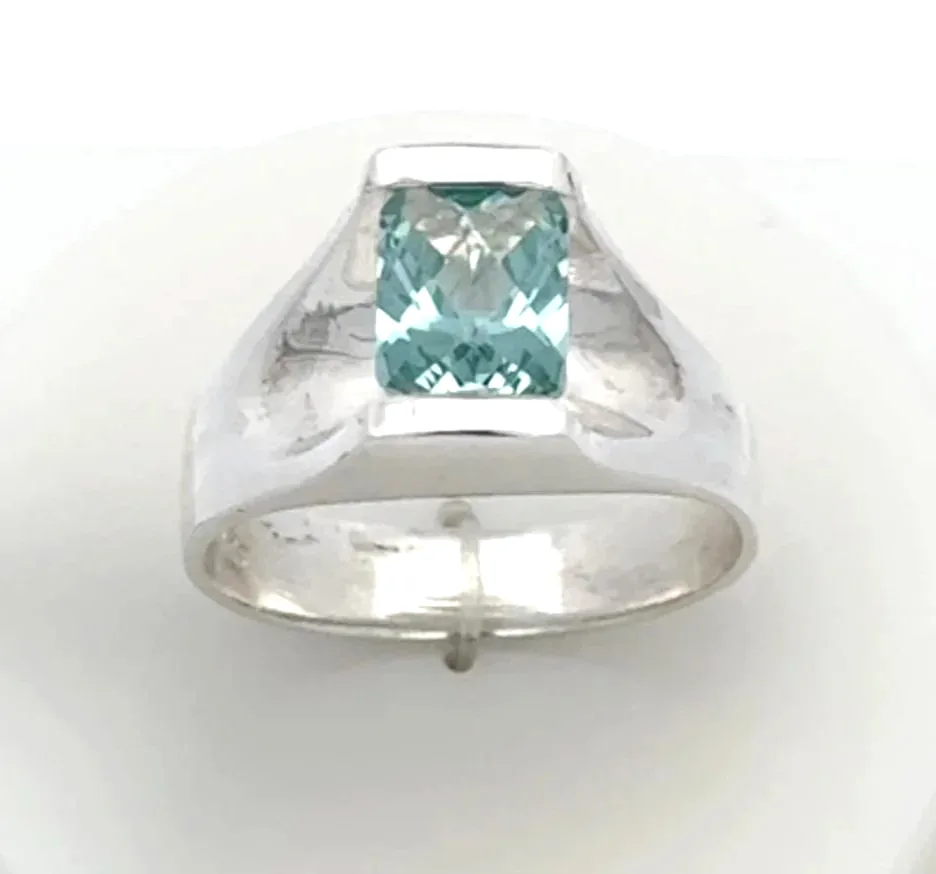 PI 220 SS Para Iba Spinel Ring (Lab created Caribbean Blue/Green) by Sharon Teaman — view 2