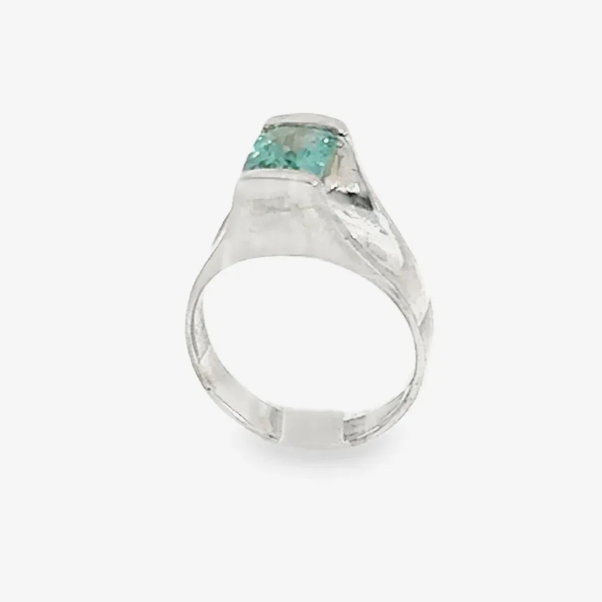 PI 220 SS Para Iba Spinel Ring (Lab created Caribbean Blue/Green) by Sharon Teaman — view 3