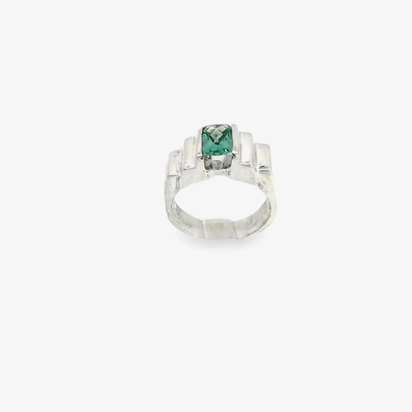 PI 245 SS Para Iba Spinel Ring (Lab created Caribbean Blue/Green) by Sharon Teaman — view 3