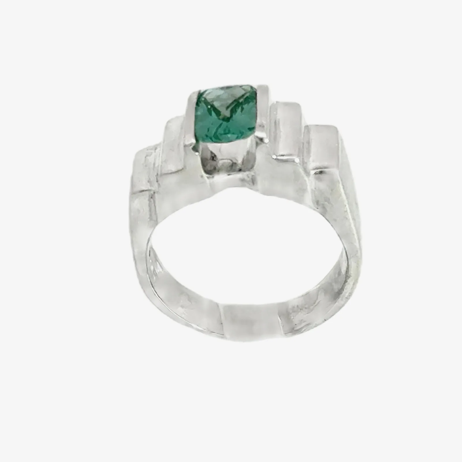 PI 245 SS Para Iba Spinel Ring (Lab created Caribbean Blue/Green) by Sharon Teaman — view 4
