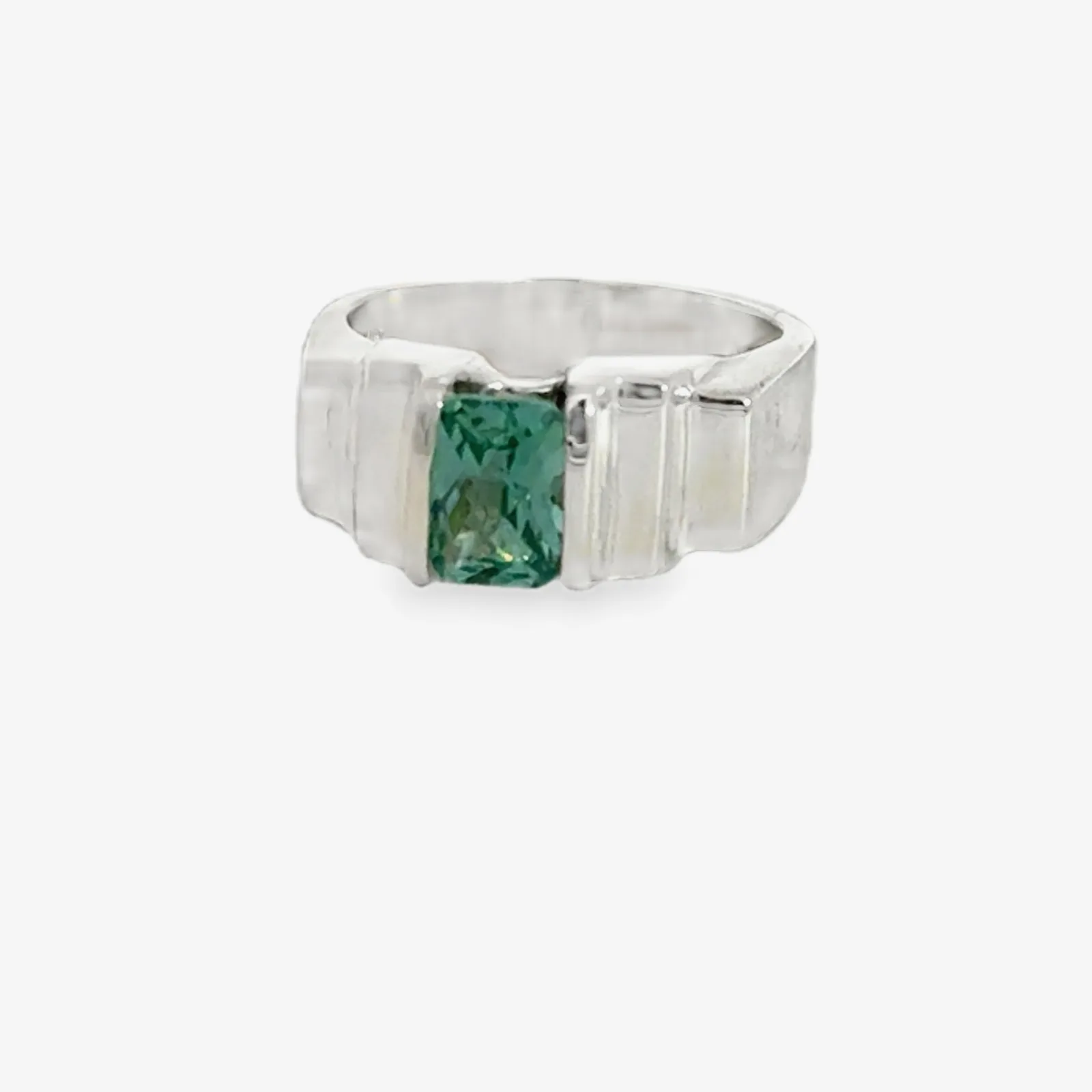 PI 245 SS Para Iba Spinel Ring (Lab created Caribbean Blue/Green) by Sharon Teaman — view 5