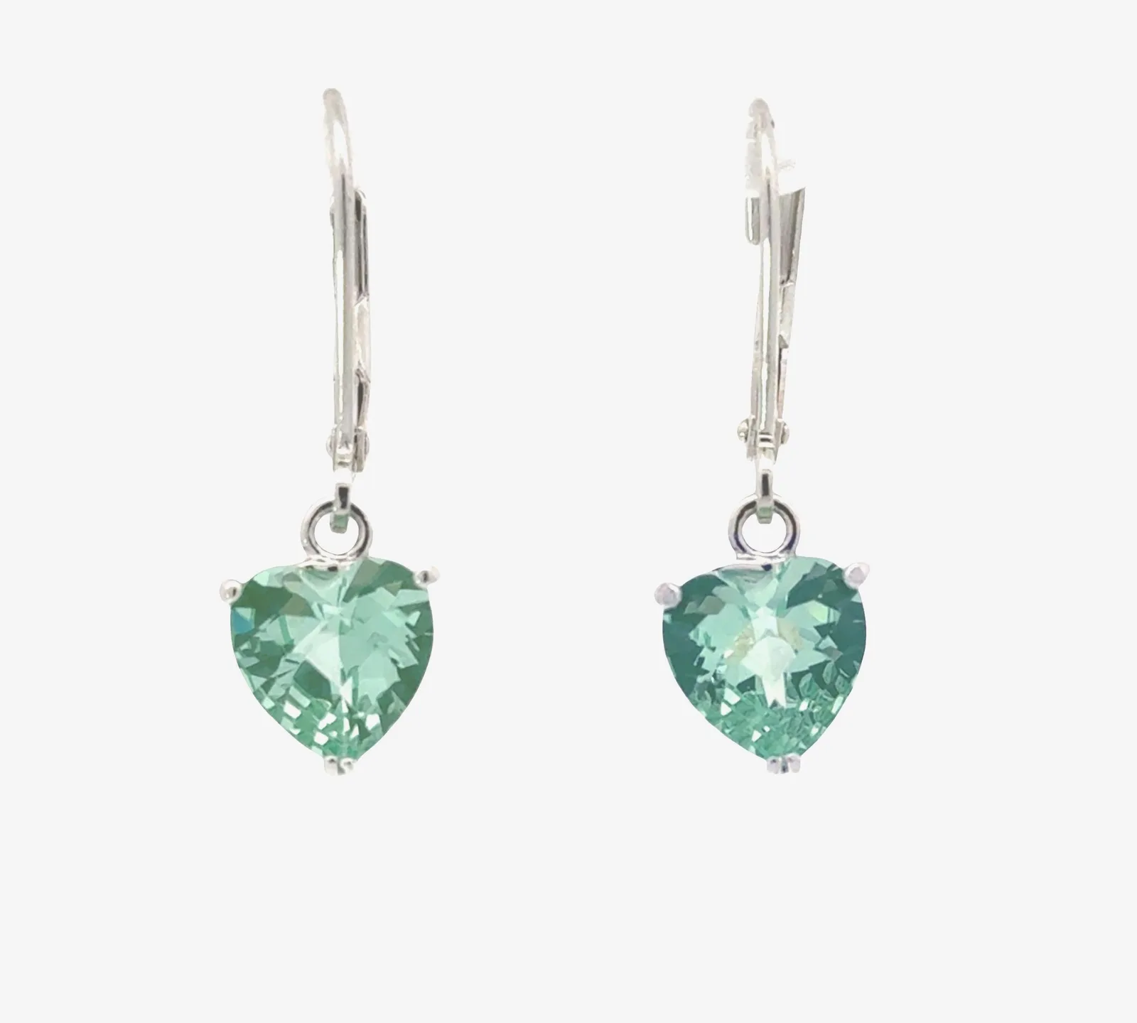 PI Para Iba Spinel Dangle Heart Cut 8x8mm (Lab created Caribbean Blue/Green) by Sharon Teaman — view 1