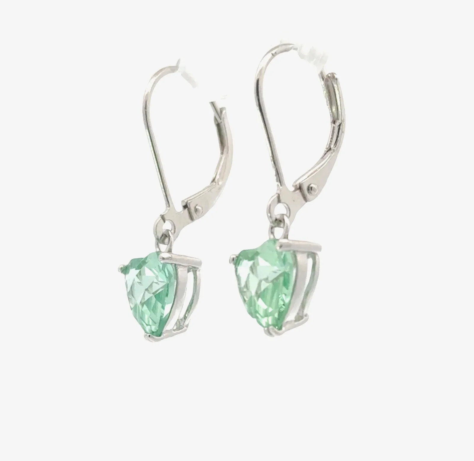 PI Para Iba Spinel Dangle Heart Cut 8x8mm (Lab created Caribbean Blue/Green) by Sharon Teaman — view 2