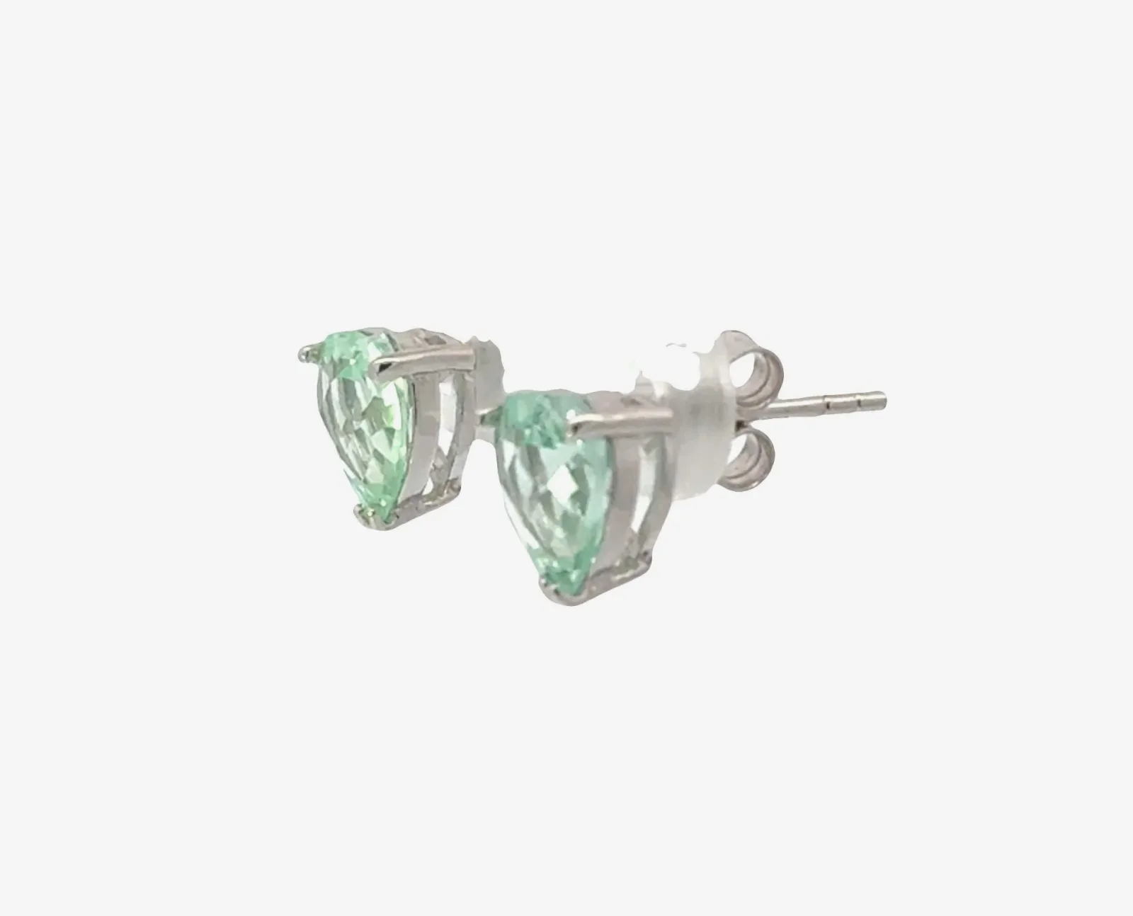 PI Para Iba Spinel Stud Heart Cut 8x8mm (Lab created Caribbean Blue/Green) by Sharon Teaman — view 2