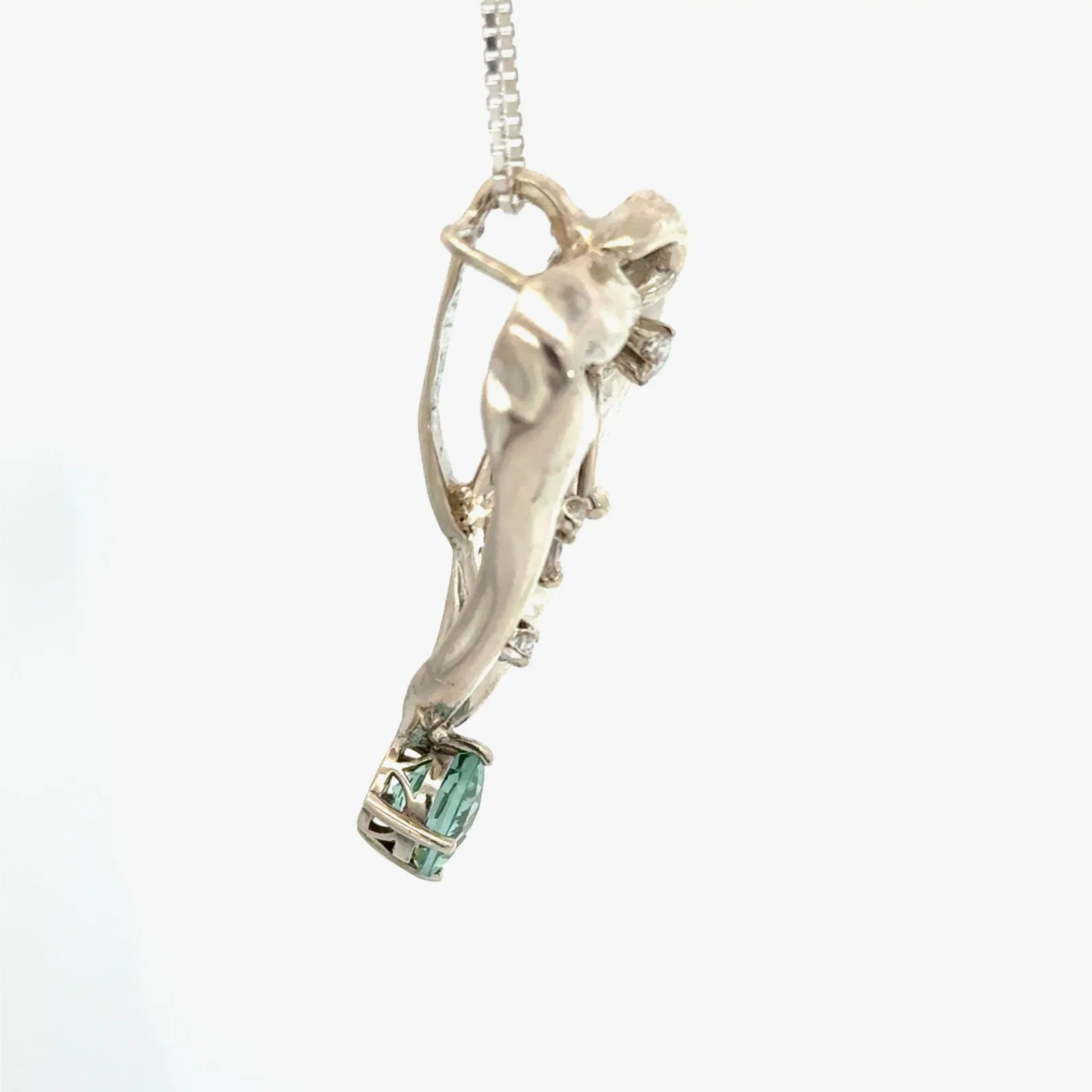 PI SS Para Iba Spinel (Lab created) Pendant in Sterling with Moissanite accents by Sharon Teaman — view 3