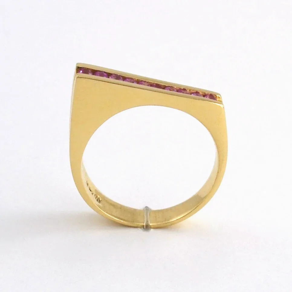 Pink Sapphire Channel Band - Solid Channel set with 10 Round brilliant cut Pink Sapphires by Sharon Teaman — view 2