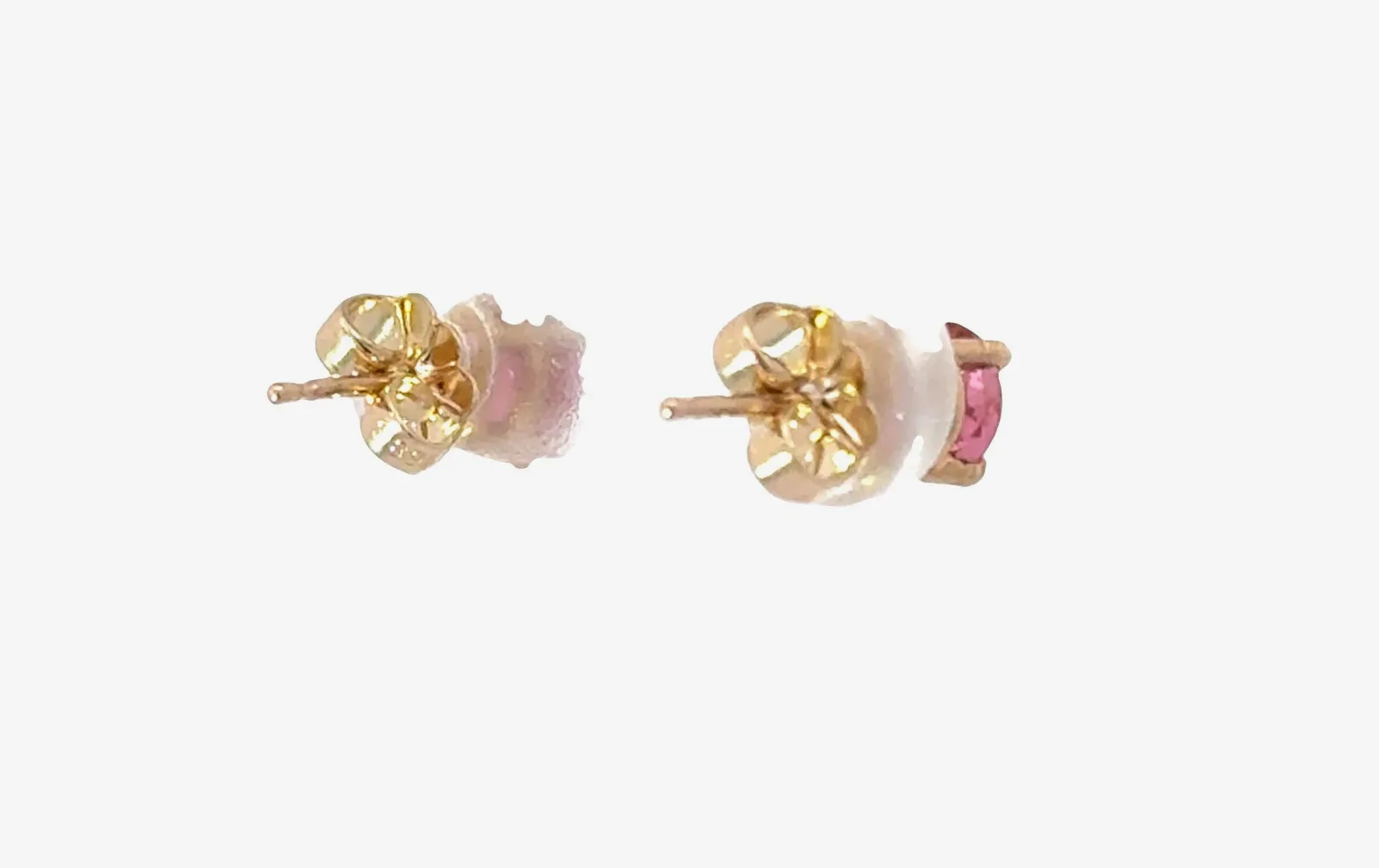 Pink Tourmaline Studs - Oval 7x5mm 14k Yellow by Sharon Teaman — view 2