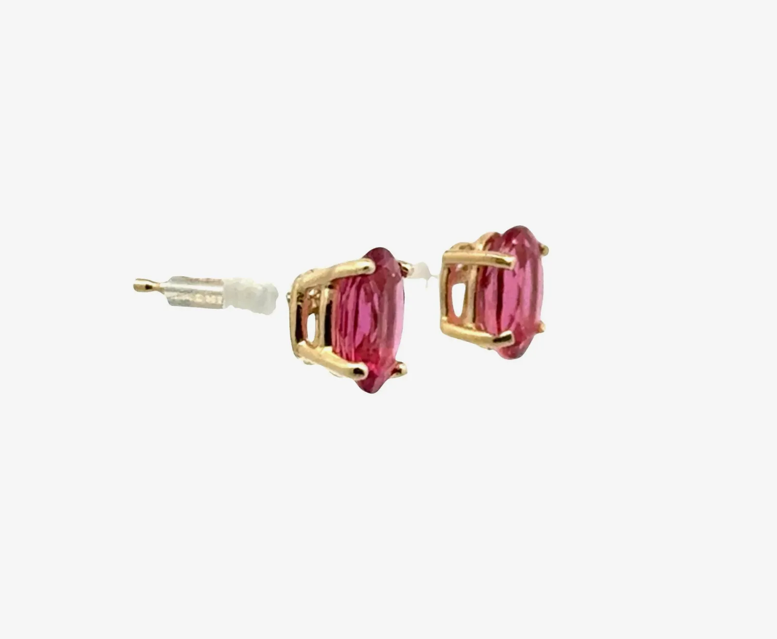 Pink Tourmaline Studs - Oval 7x5mm 14k Yellow by Sharon Teaman — view 3