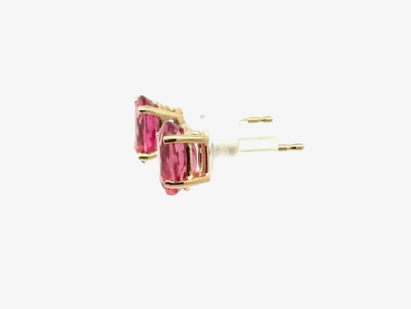 Pink Tourmaline Studs - Oval 7x5mm 14k Yellow by Sharon Teaman — view 4