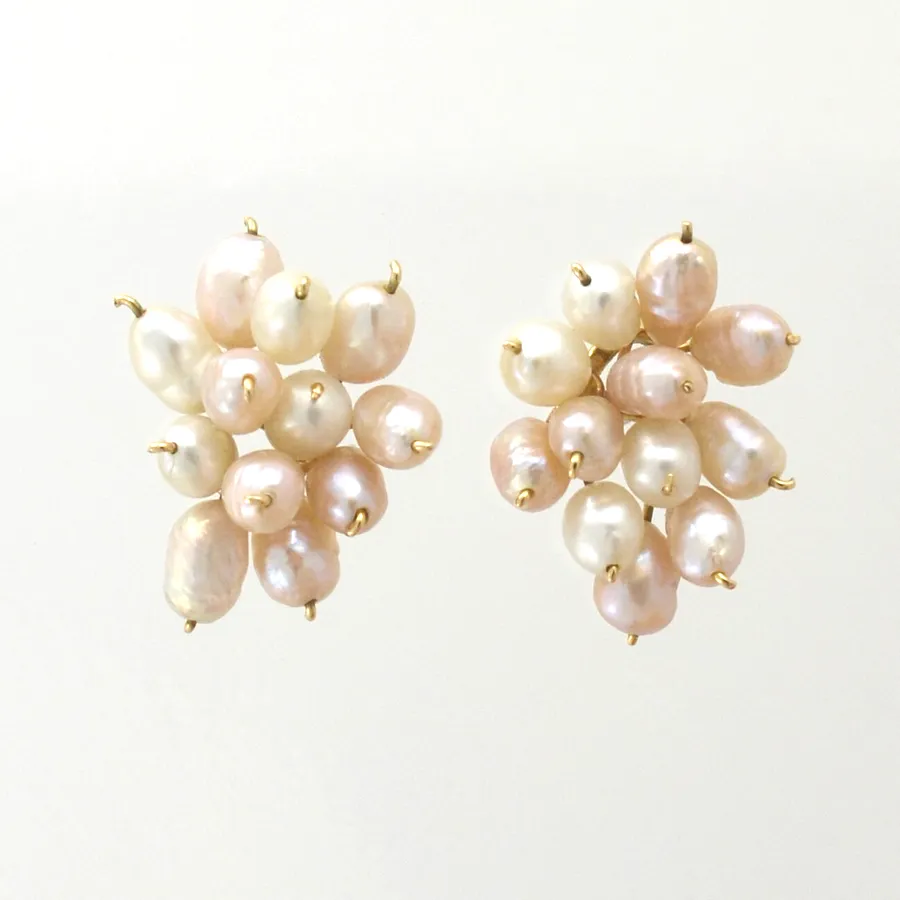 Pk Cluster Pearl Earrings by Sharon Teaman