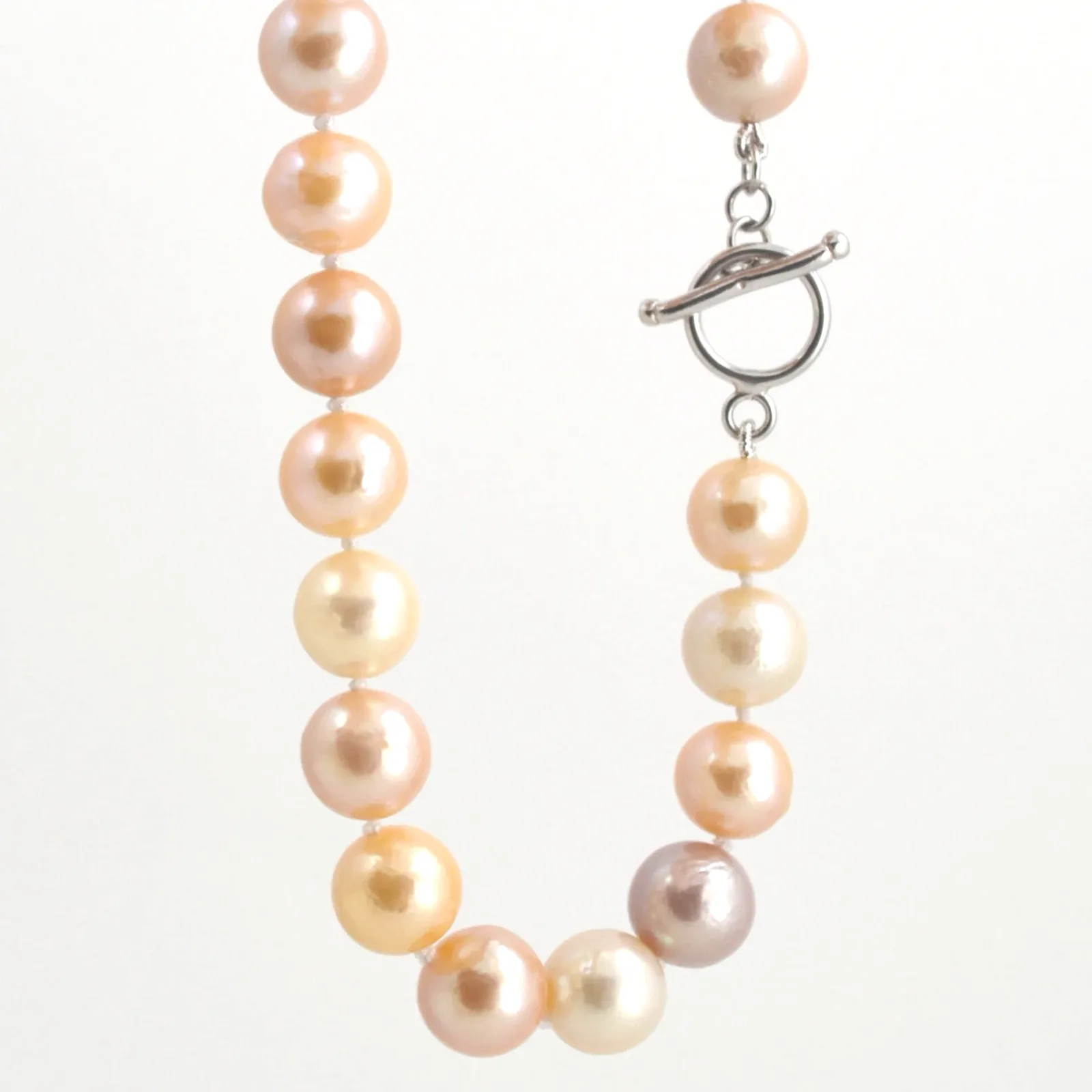 Pk Freshwater Natural Peach Multi-color Pearl Necklace by Sharon Teaman — view 1